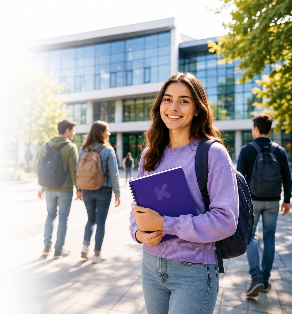 Étudiante Kronikl Campus sur le campus de son établissement.