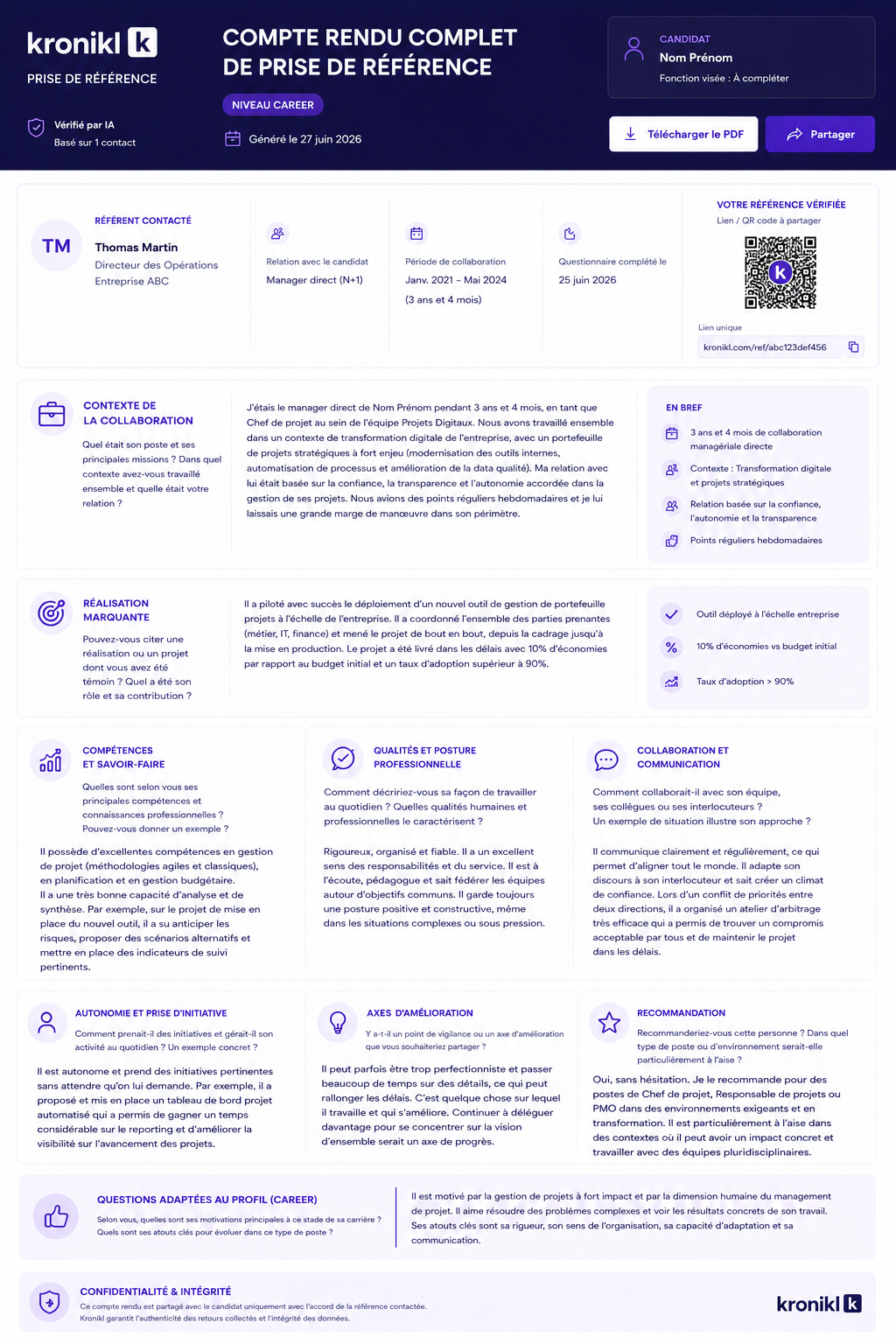 Exemple de compte rendu Kronikl Career