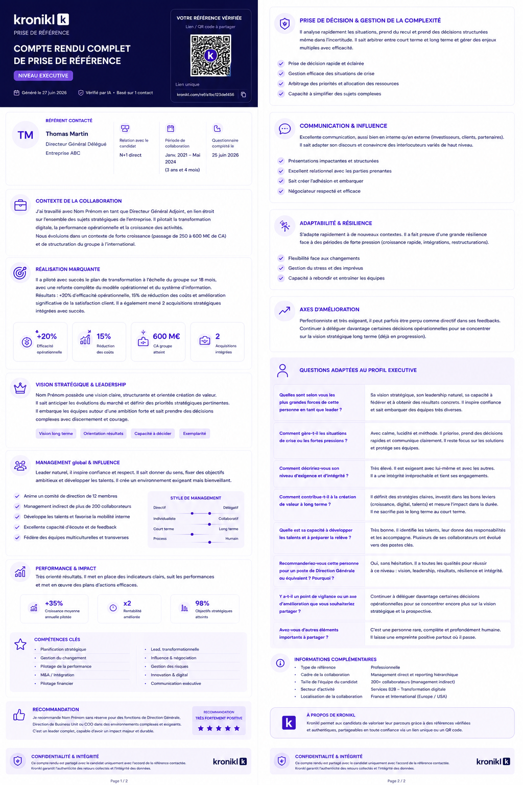 Exemple de compte rendu Kronikl Executive