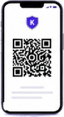 Téléphone avec le QR code du passeport Kronikl